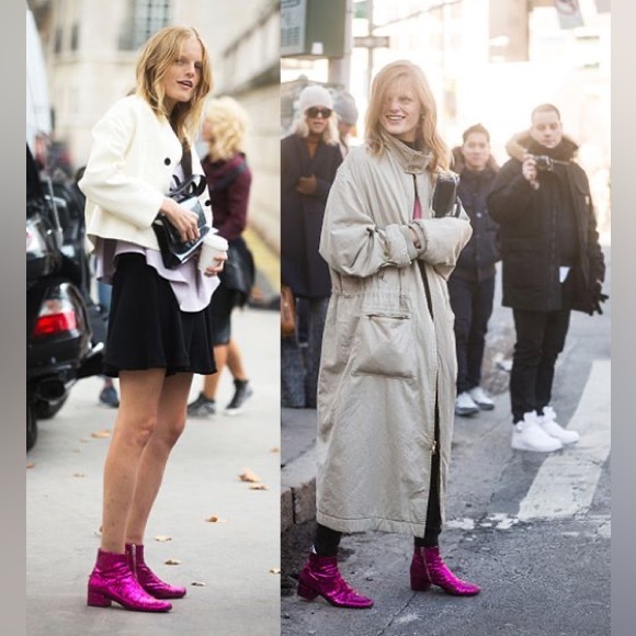SAINT LAURENT RUNWAY 2014 PINK GLITTER BOOT HEDI SLIMANE ARCHIVE SZ 36.5 BABIES - Picture 11 of 11